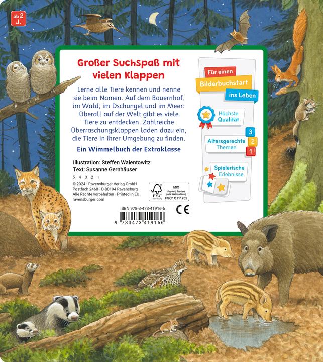 Image du produit Ravensburger Mon livre d'objets cachés : Les animaux et leurs enfants (Allemand)
