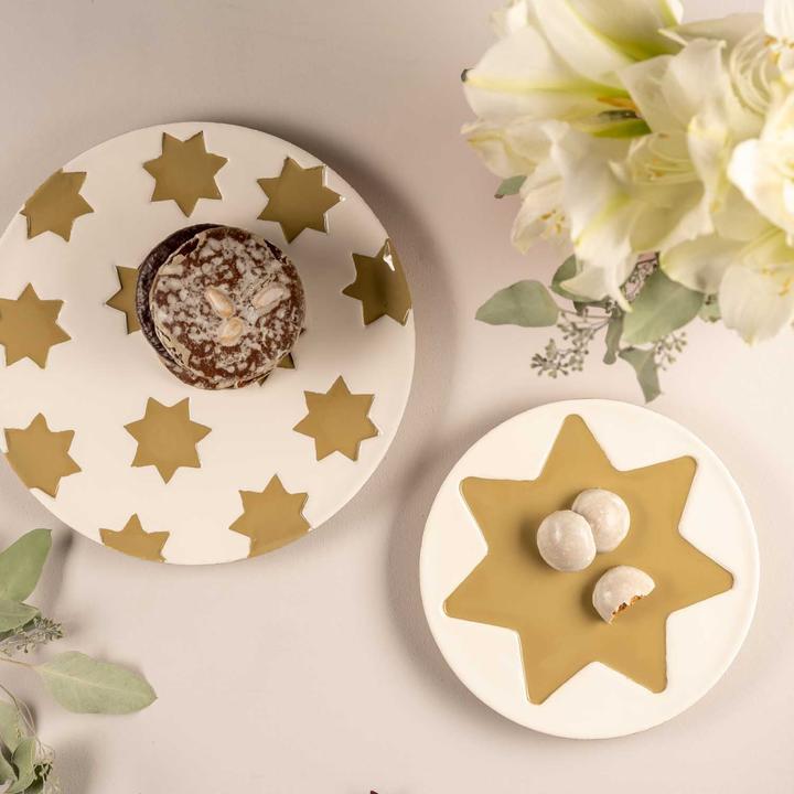 Produktbild Leonardo Servierplatte Candela Stern Ø 23 cm, Weiss/Gold