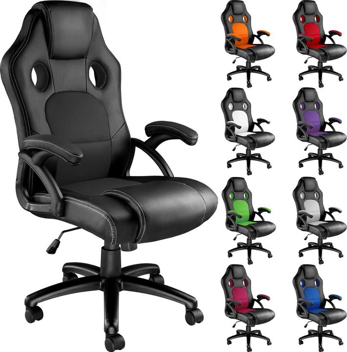 Image du produit tectake Siège sport Fauteuil de direction, noir-noir