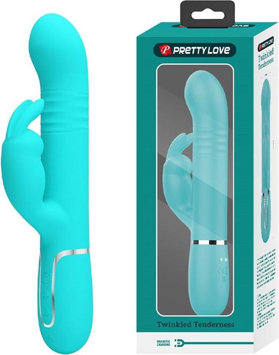 Actual product image Pretty Love Coale Rabbit Vibrator Beads Aqua Green