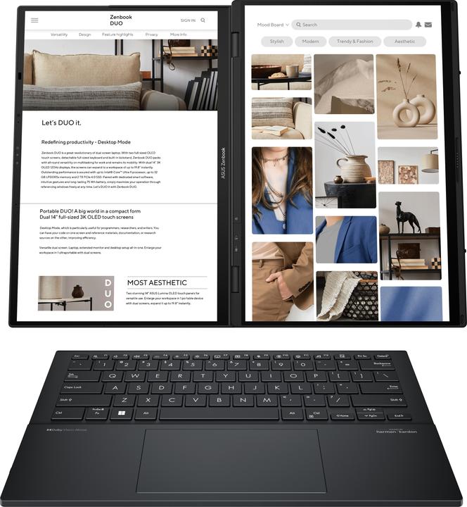 Immagine prodotto ASUS Zenbook Duo (14", Intel Core Ultra 9 185H, 32 GB, 2000 GB, DE)