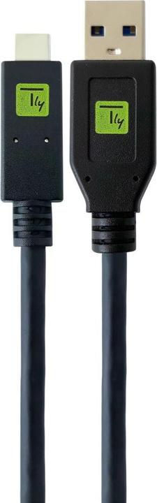 Actual product image Techly USB3.1 Cable Plug Type-A - Plug USB Type-C Black 1m (1 m, USB 3.2 Gen 1)