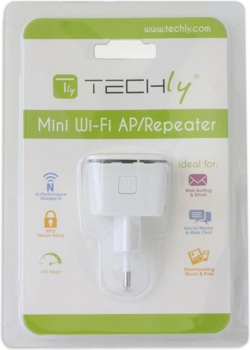 Immagine prodotto Techly I-WL-REPEATER7 Modulo di espansione di rete Ripetitore di rete 10 (300 Mbit/s, 300 Mbit/s)