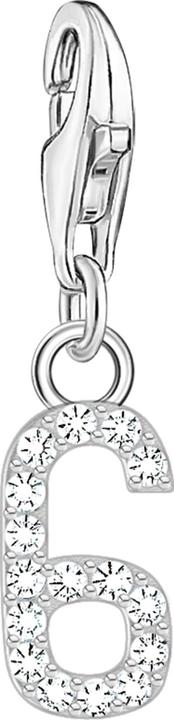 Produktbild Thomas Sabo Charm-Anhänger Zahl 6 mit weissen Steinen Silber (925er Silber)