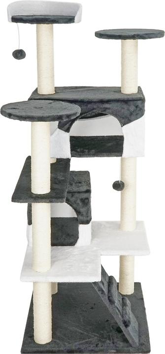 Actual product image Wiltec Cat Tree Grey-white 130cm Scratching Post Climbing Tree Cats Play (130 cm, Grey/white)