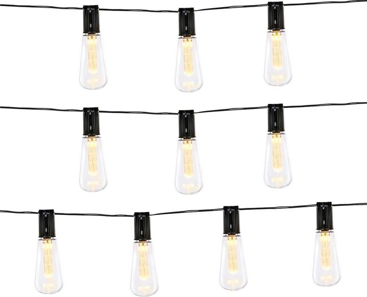 Produktbild Grundig 2er-Set Solar-LED-Lichterkettee mit 10 warmweissen LED Glühbirnen, 3,35 m (3.35 m)