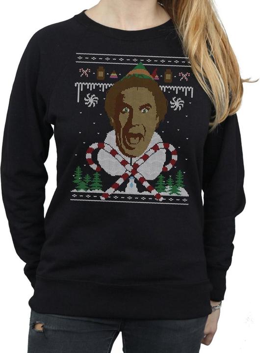 Actual product image Elf Womens/Ladies Christmas Fair Isle Sweatshirt (XXL)