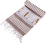 Ootb Telo hammam fouta bianco/crema/marrone, Relax (80 x 170 cm)