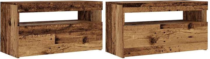Actual product image VidaXL TV Schrank Lowboard Fernsehschrank Fernsehtisch LED 2 Stk. Altholz-Optik (75 x 35 x 40 cm)