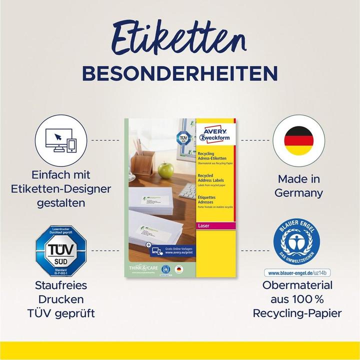 Actual product image Avery Recycling Adress-Etiketten