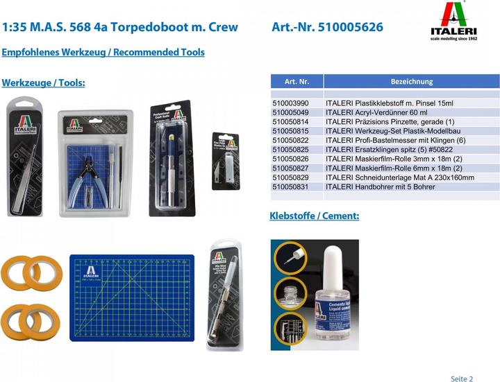 Produktbild 1:35 M.A.S. 568 4a Torpedoboot m. Crew