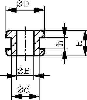Produktbild HellermannTyton HELLERMANN Durchführungstülle HV1203-PVC-BK-M1 D=17,5/d=12,0/B=10,0/h=2,0/H6,8mm 633-02030 (20 mm, 1 Stk.)