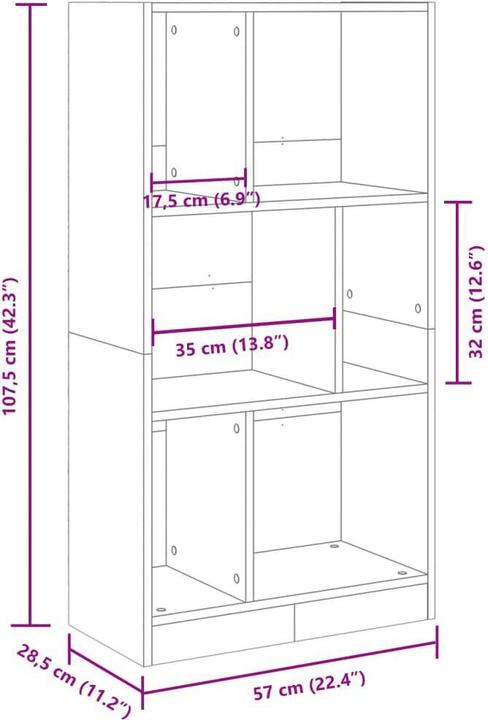 Image du produit VidaXL Lavrenti (57 x 28.5 x 107.5 cm)
