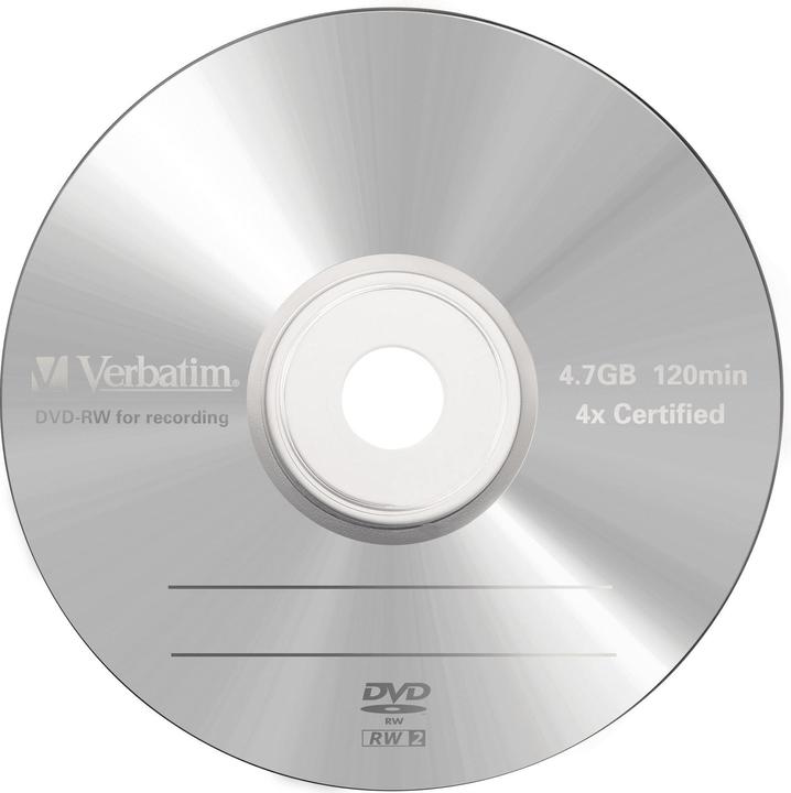 Produktbild Verbatim DVD-RW, 4x, 4.7GB, 5er Pack (5 x)