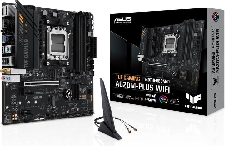 Productafbeelding ASUS TUF GAMING A620M-PLUS WIFI (AM5, AMD A620, mATX)