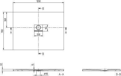 Image du produit Villeroy & Boch V&B receveur de douche SQUARO INFINITY R-eck1200x900x40mm anthracite