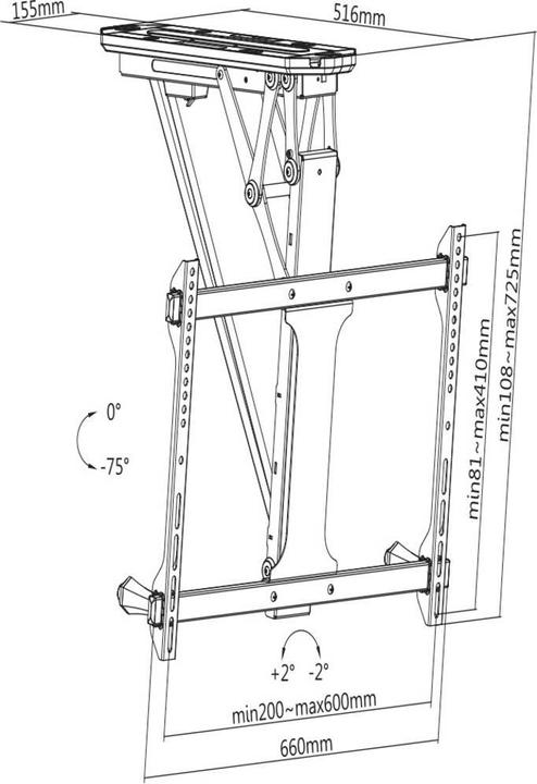 Produktbild SpeaKa Professional SP-TVCM-510 (Decke, 55", 30 kg)