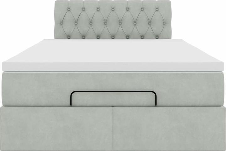 Produktbild VidaXL Ottoman-Bett mit Matratze Hellgrau 120x190 cm Samt (120 x 200 cm)