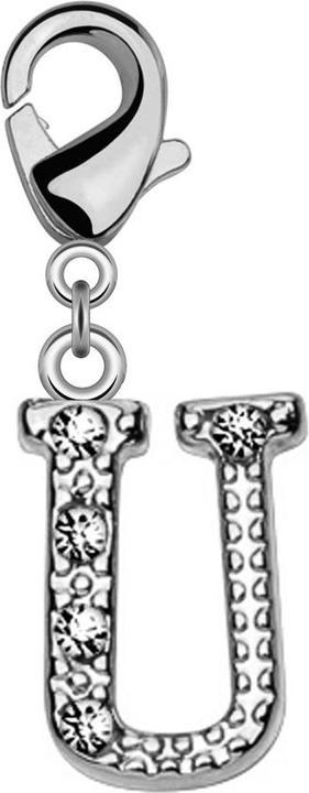 Actual product image Star Piercing Pendant with crystal letter U (Brass)