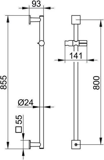 Produktbild Keuco Brausestange IXMO 855mm Rosette eckig alu-fin