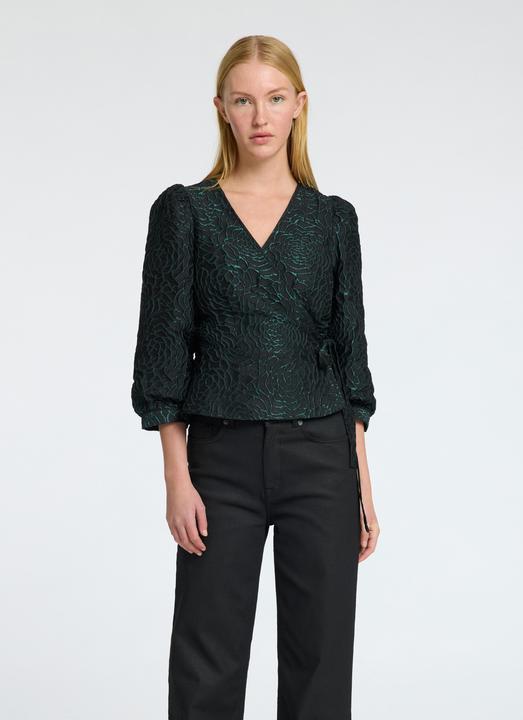 Produktbild Selected Femme Geblümte Jacquard Wickelbluse (36)