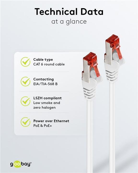Actual product image Goobay network cable LS0H S/FTP (S/FTP, CAT6, 30 m)