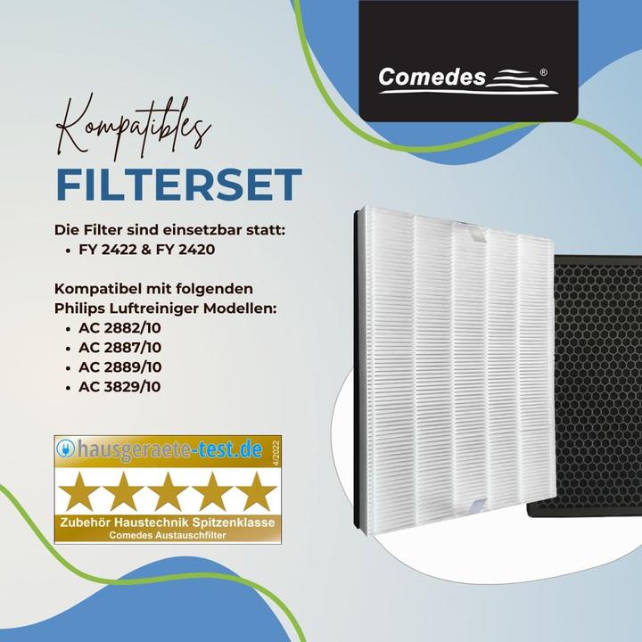 Image du produit Comedes Set de filtres pour Philips AC 2889, AC 2887, AC 2882, AC 3829 (1 x)