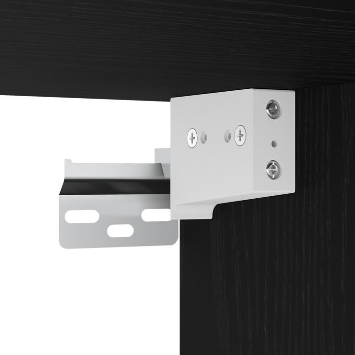 Produktbild VidaXL Badezimmermöbel Set Set von 2 Schwarz Eiche Ingenieurholz, Glas