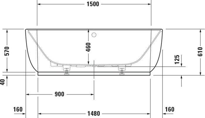 Image du produit Duravit Baignoire LUV 1800x950mm paroi avant 2 RS blanc (252 l, 180 cm, 95 cm)