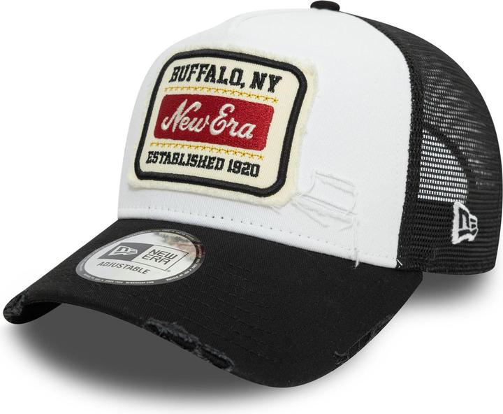 New Era Distress Vintage Mesh Trucker Cap - BRAND PATCH (One Size)