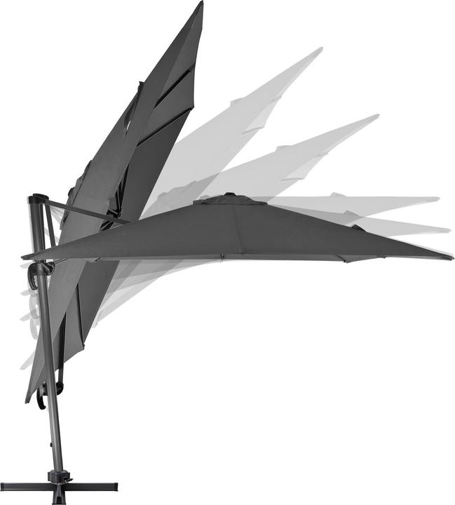 Produktbild Dema Ampelschirm Sonnenschirm Verona Grau XL 340x300x275cm (3 m)