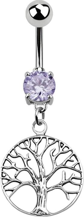 Immagine prodotto Star Piercing Banana in argento con ciondolo albero di lavanda (Acciaio chirurgico 316L, senza ottone, Argento 925)