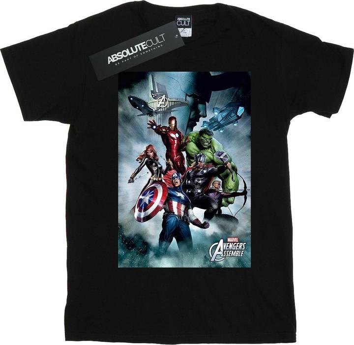 Actual product image Girls Avengers Team Montage Cotton T-Shirt (116)