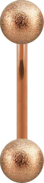 Image du produit Star Piercing Micro banane rose doré avec deux boules mouchetées (Acier chirurgical 316L)