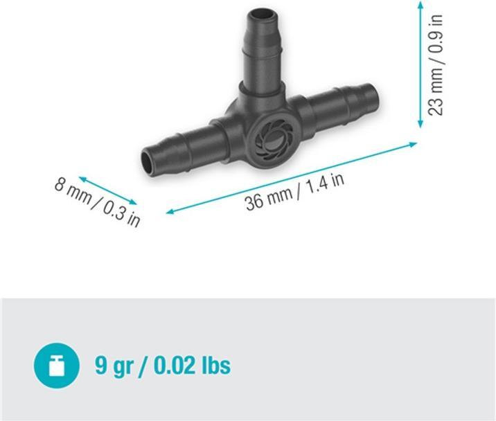 Actual product image Gardena T-piece 4.6 mm (Drip irrigation connector + branch)