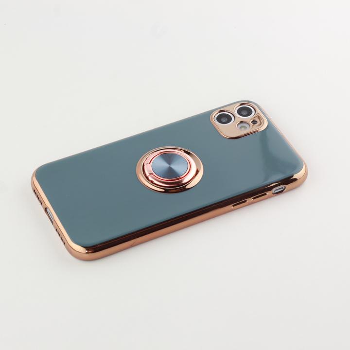 Produktbild PhoneLook Hülle Gummi Bronze mit Ring grau grün (Samsung Galaxy S22+)