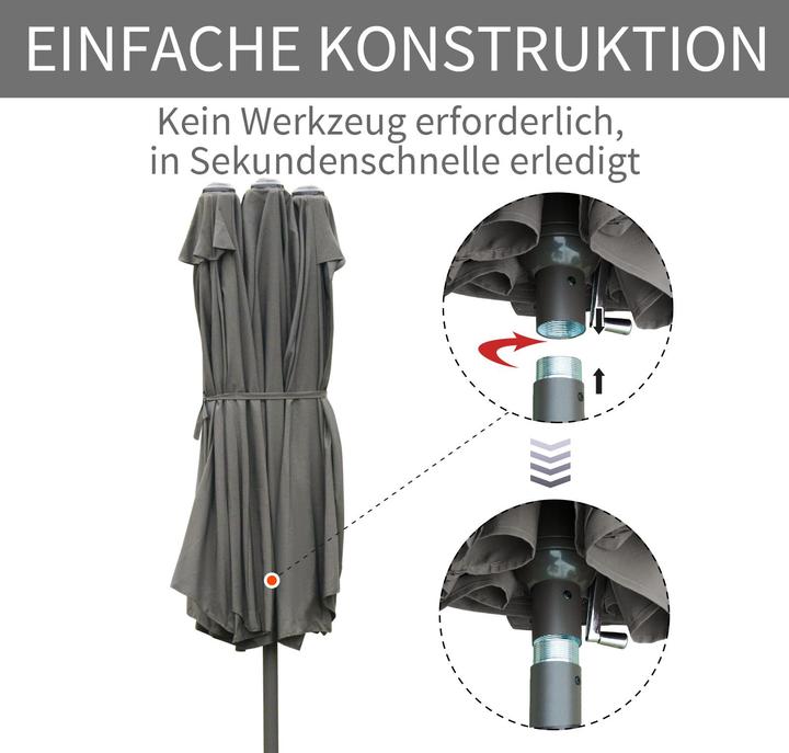 Image du produit Outsunny Parasol double avec manivelle (2.70 m)