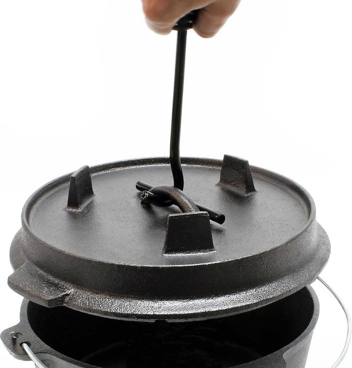 Actual product image Wiltec Dutch Oven 3l with Feet and Lid Lifter, Cast Iron Pot for Campfire Bonfire Camping BBQ Cookware
