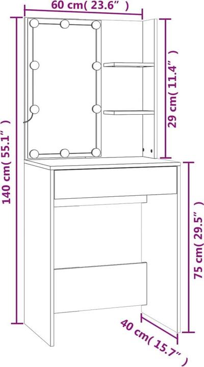 Immagine prodotto VidaXL Milakhna (74,5 x 40 x 141 cm)