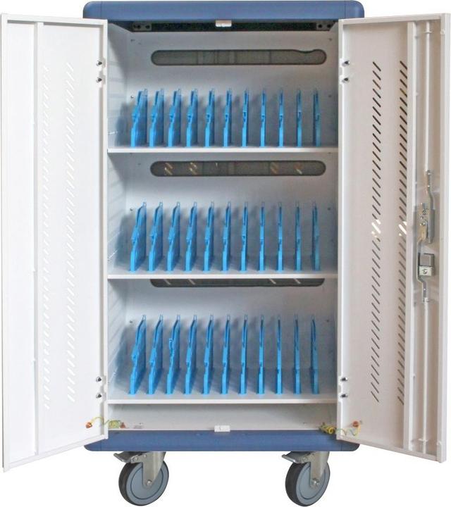 Image du produit Techly Station de recharge ventilée Trolley 30 Notebook ou Smartphone Noir/Gris