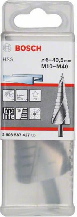 Produktbild Bosch Professional Zubehör Stufenbohrer HSS, für Kabelverschraubungen, M10-M40, 10 mm, 125,5 mm, 16 Stufen (10 mm)