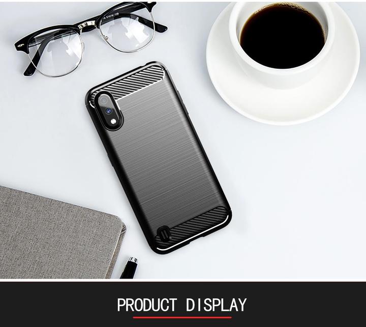 Produktbild Cadorabo TPU Ultra Slim carbon edelstahl Kombi Cover (Samsung Galaxy A01)