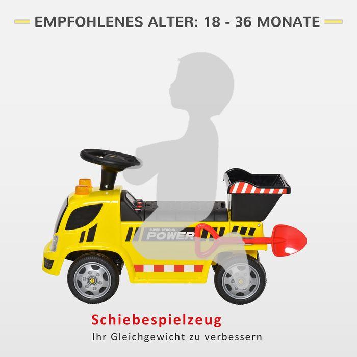 Actual product image Swisshandel24 Sit-on excavator ride-on car with tipping bucket and shovel for baby 18-36 months Metal PP plastic