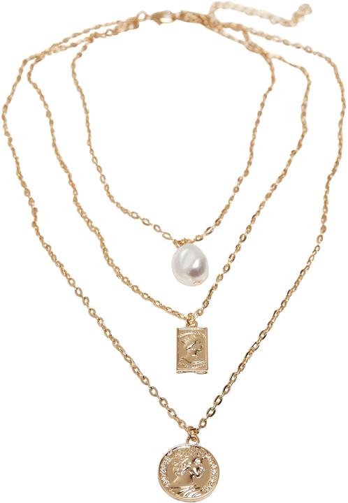 Actual product image Urban Classics Layering Pearl Basic Necklace (50% iron, 50% zinc)