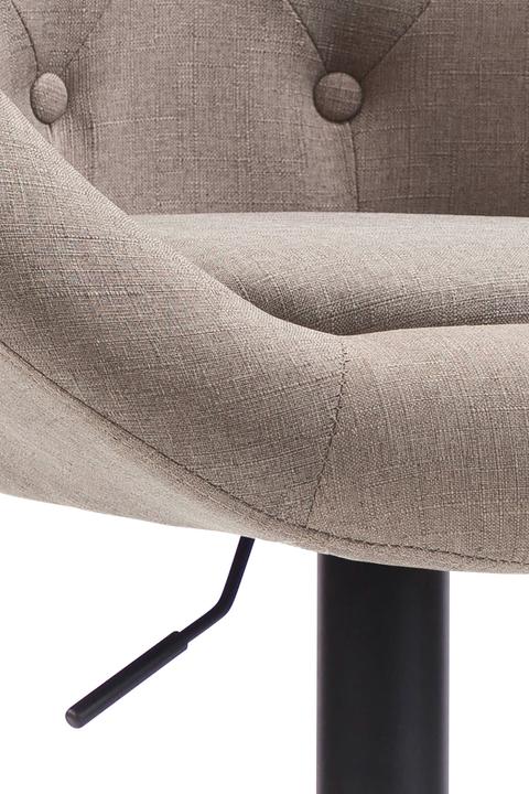 Image du produit Swisshandel24 Tabouret de bar London V2 tissu noir taupe