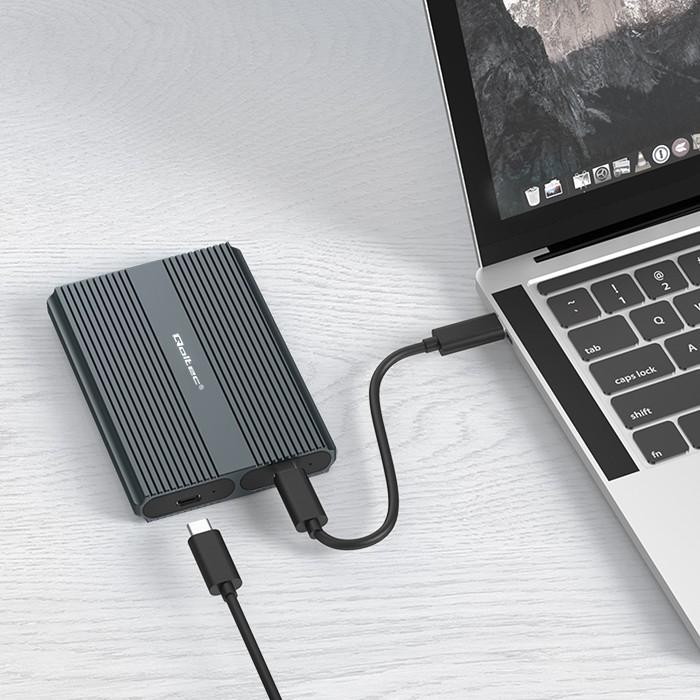 Actual product image Qoltec Obudowa | kieszeń na dysk M.2 SSD SATA | NVME | DUAL |USB-C (M.2)
