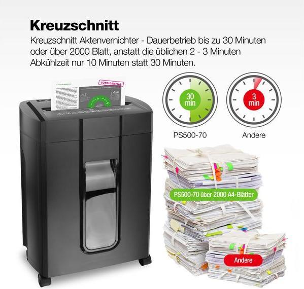 Actual product image Peach High Performance document shredder incl. service kit (Particle cut)