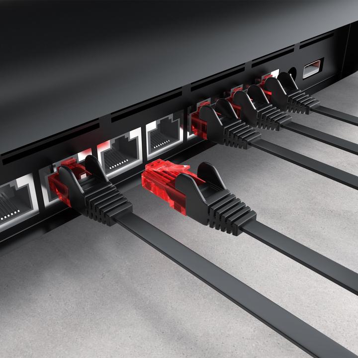 Actual product image CSL CAT.6 network cable flat - Ethernet Gigabit Lan cable RJ45 - comp. CAT.5 CAT.6 CAT.7 CAT.8 (UTP, CAT6, 15 m)