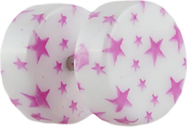 Produktbild Star Piercing Fake Plug mit Sternen violett (Acryl, ohne Messing)