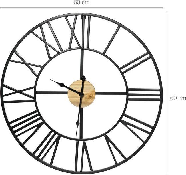 Produktbild Swisshandel24 Wanduhr modern 60cm mit Römischen Ziffern, Runde Uhrwerk, Geräuschlose Dekoration im Vintage-Design (60 cm)